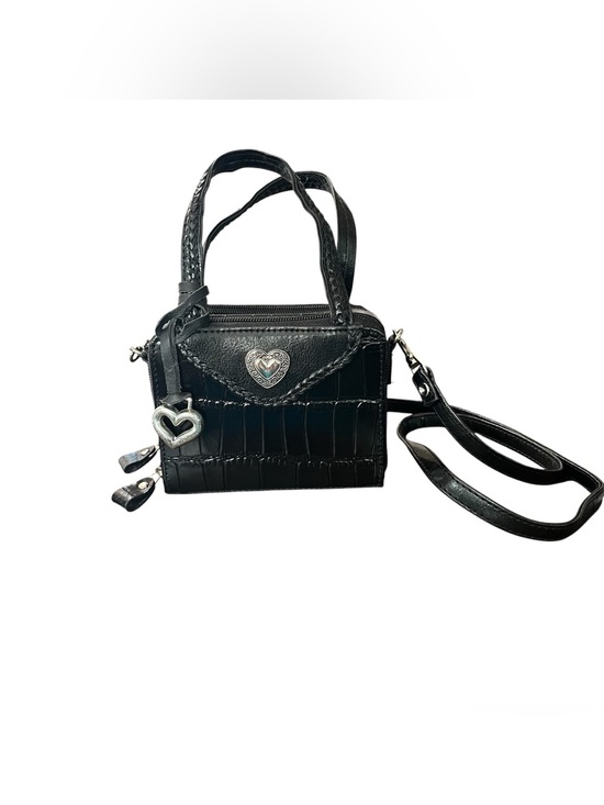 Brighton Handbags - 🖤 VINTAGE Brighton Black Croc-Embossed Leather Mini Box Crossbody Bag 🖤